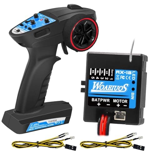 WOAEIUOS 2 in 1 ESC Receiver with 24G RC Transmitter ESC Remote Controller Receiver Combo Specially Designed for Axial SCX24 RC Car
