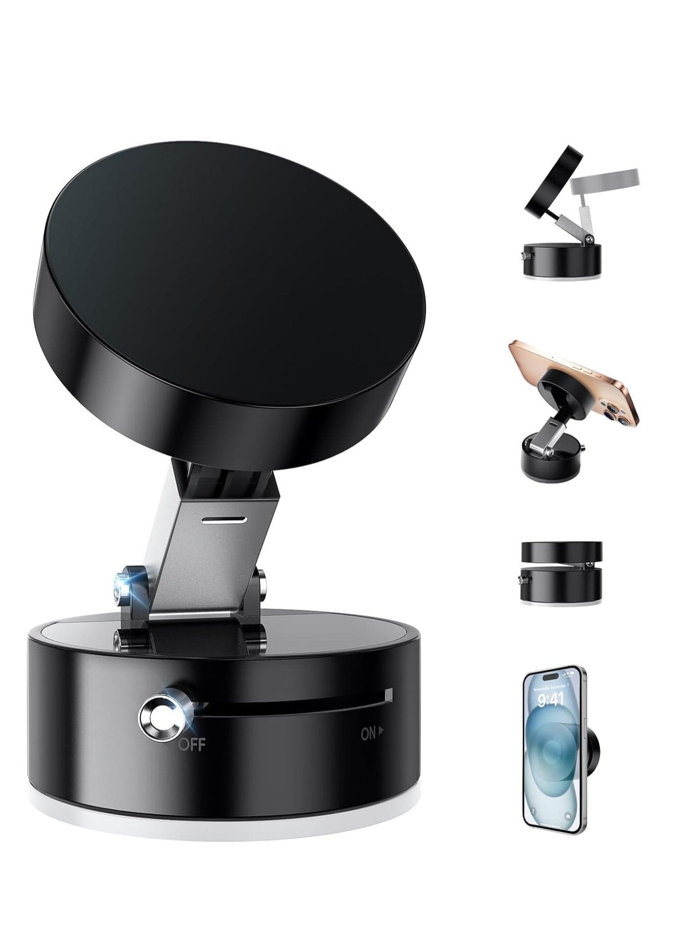 Foldable Vacuum Suction Magnetic Car Phone Holder