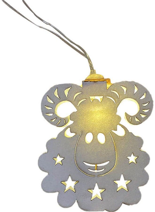 Sheep Lamp String Eid Festival Decoration LED Lights Gold/White 100cm