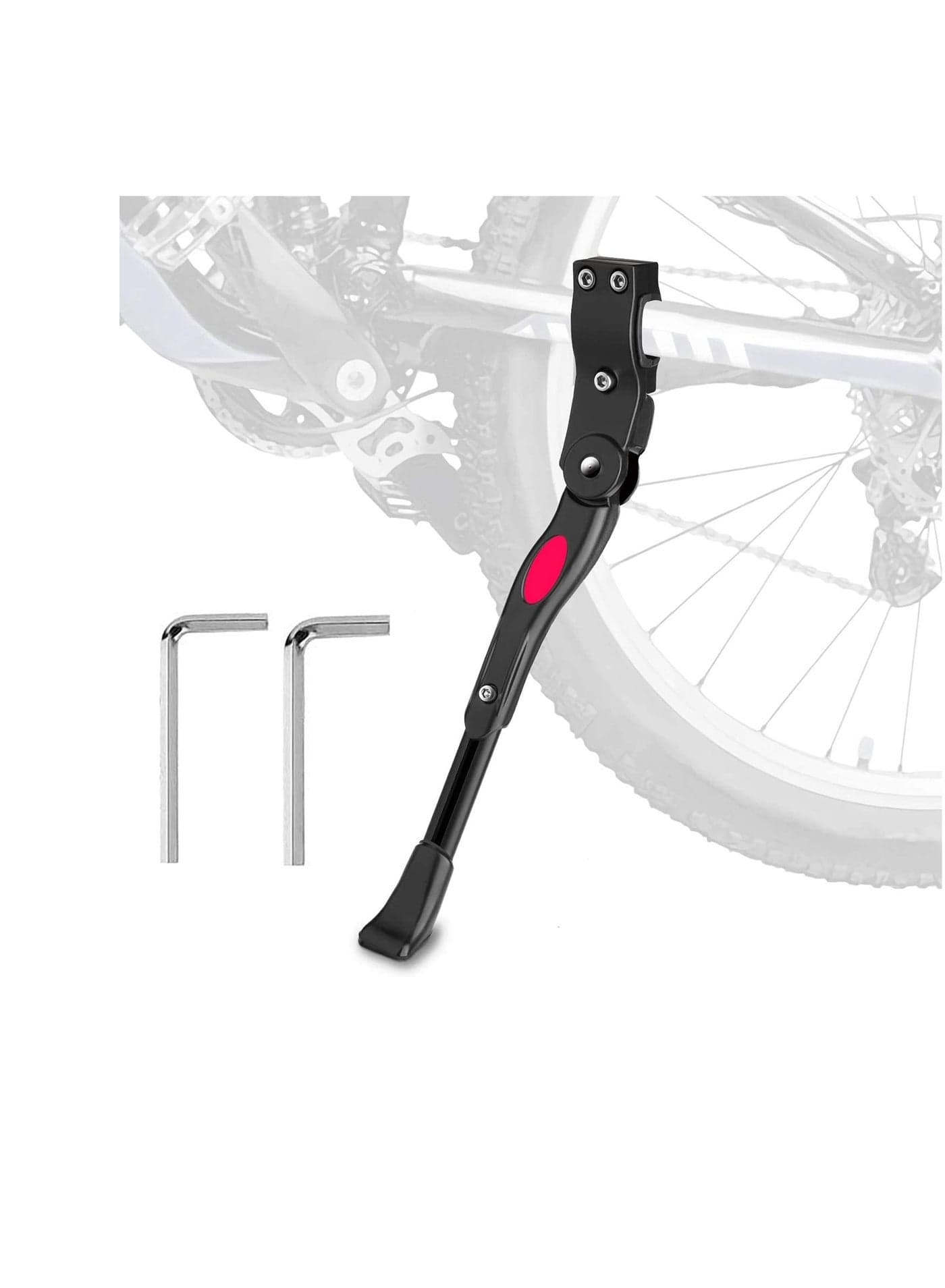 Bicycle Adjustable Kickstand Aluminium Alloy Kick Side Stand for 20'' 24'' 26'' 700C MTB BMX Foldable Road Mountain Bike Cycle Cycling Black
