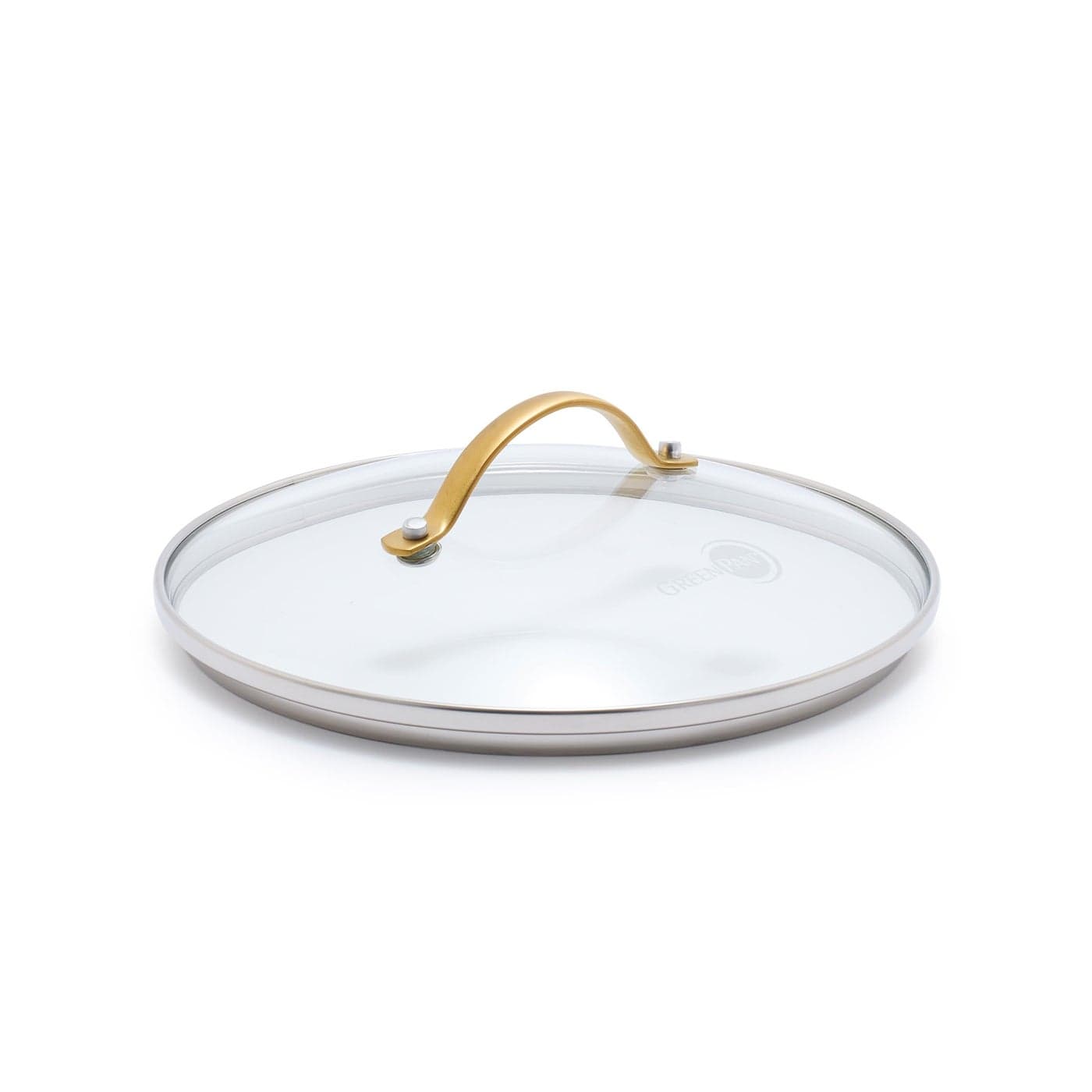 GreenPan 8 Tempered Glass Lid for Pots and Pans Cookware GoldTone Handle with Matte Finish Dishwasher and Oven Safe