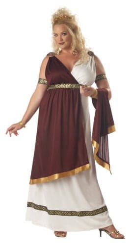 California Costumes Women's Roman Empress Costume, White/Burgundy, 2XL (18-20)