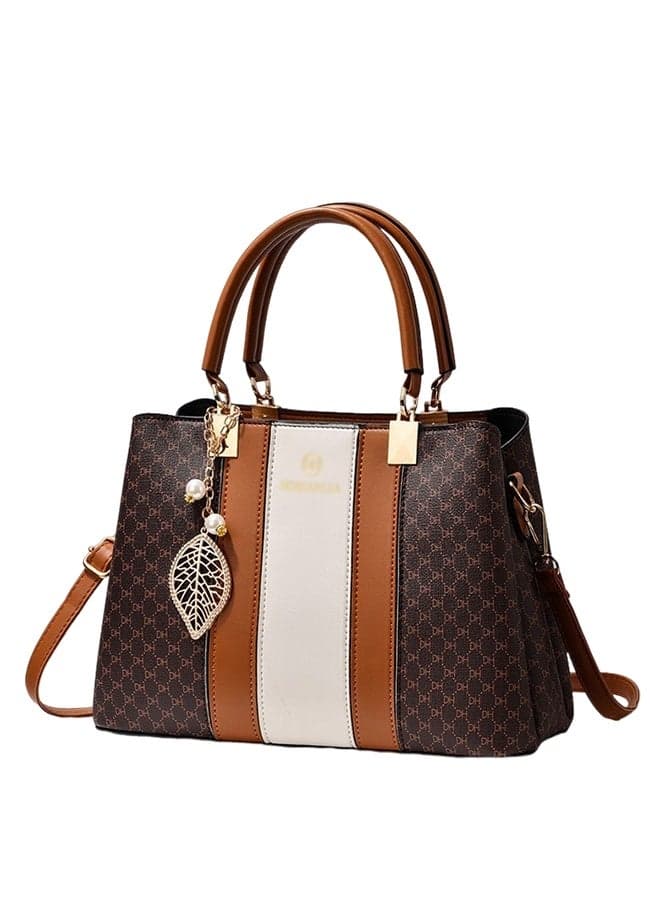 Women's PU Shoulder Bag Quilted Large‑Capacity Tote Satchel, Ladies Crossbody Handbag with Multi‑Pocket Design for Daily Casual Travel, Teen Youth College Tourist Cross Bags Tote Bags Handbag