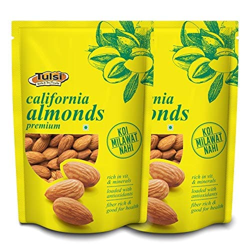 Tulsi California Almonds Premium 400g (200g x 2) | Whole Almond | Rich in Vitamins & Minerals | Good for Health | Loaded with Antioxidants | Nuts & Dry Fruits|Badam Giri | Healthy Nuts | (Pack of 2)