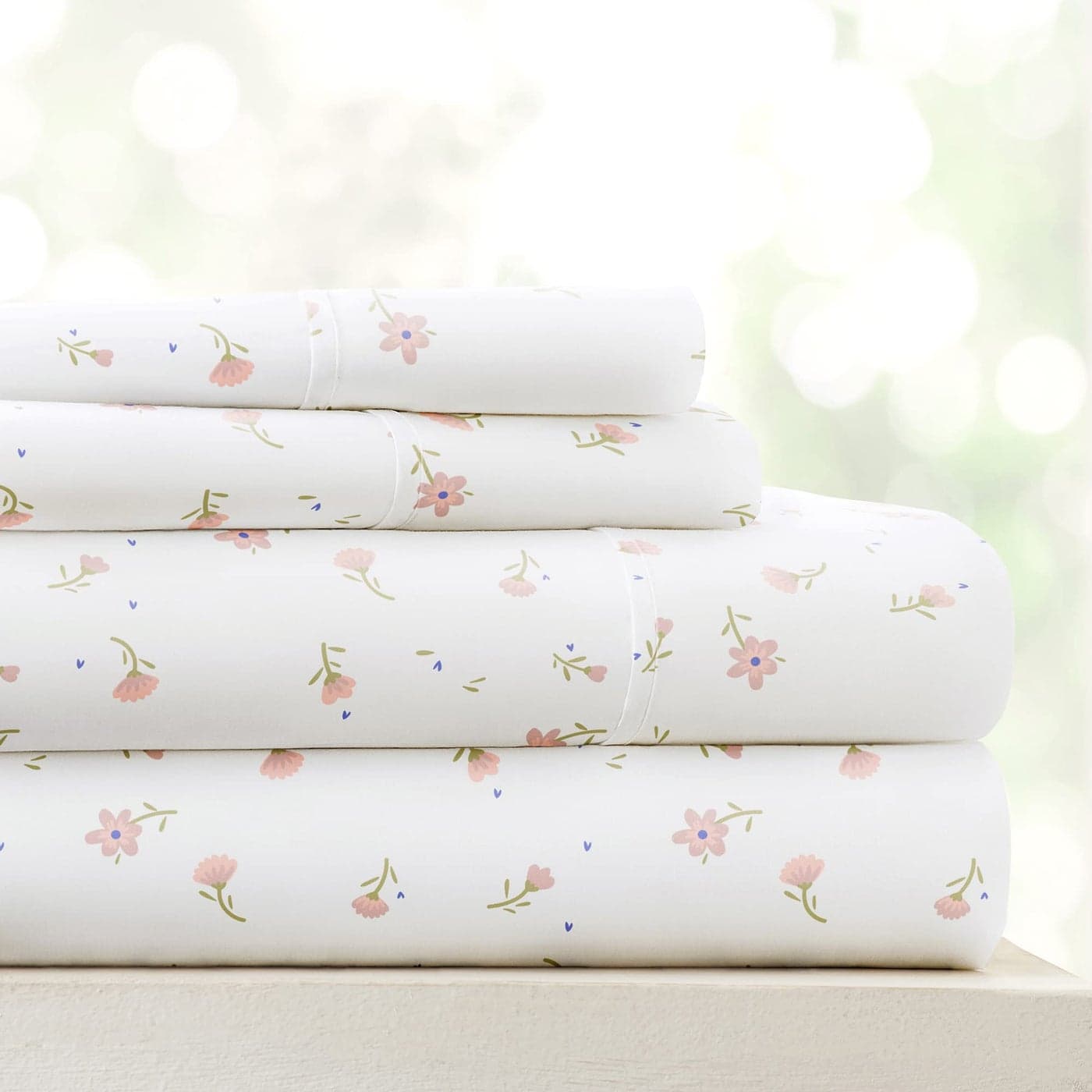 Linen Market DoubleBrushed Patterned Microfiber Twin Sheet Set 3 Piece OekoTEX Certified Ultra Soft WrinkleFree 16 Deep Pocket Sheets Easy Care Twin Size Soft Floral Pink