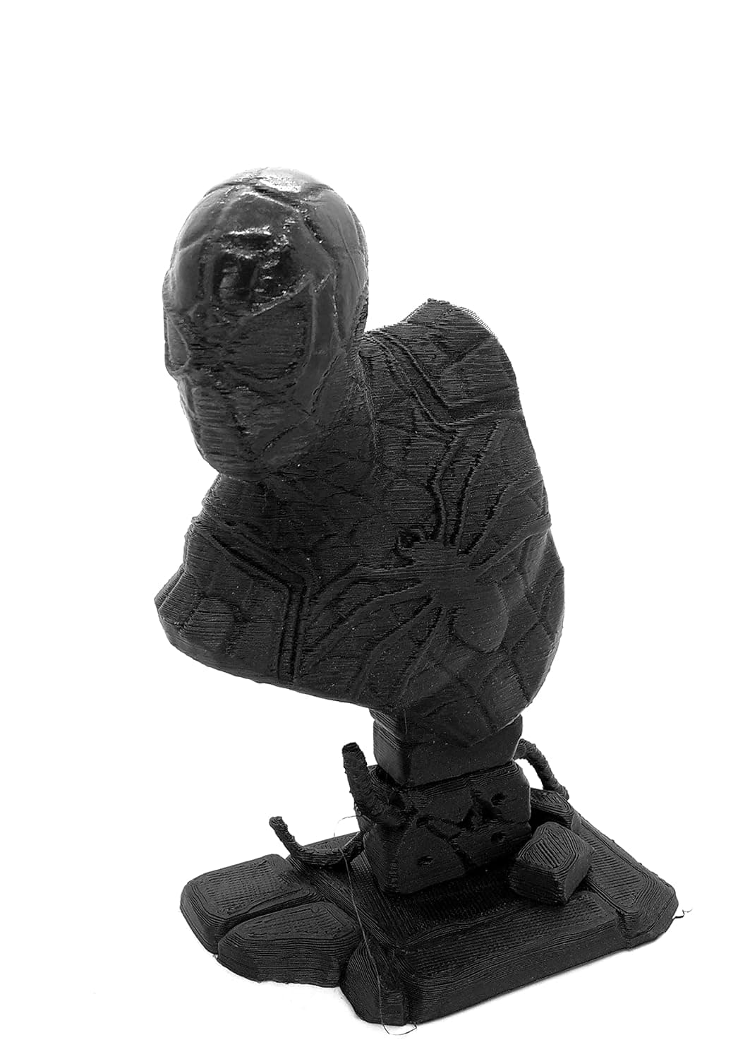 CERO ® 3D Printed Spiderman Bust | Superhero Figurine for Room and Tabletop Decoration| Antique and Vintage Superhero Showpiece (Black PLA Plastic)