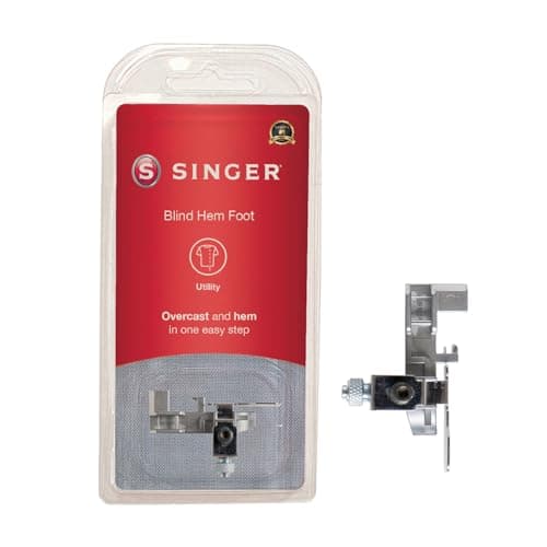 SINGER® Blind Hem Presser Foot for Sergers | Invisible Hems on Medium to Heavy Fabrics | Hem, Overcast & Trim in One Step