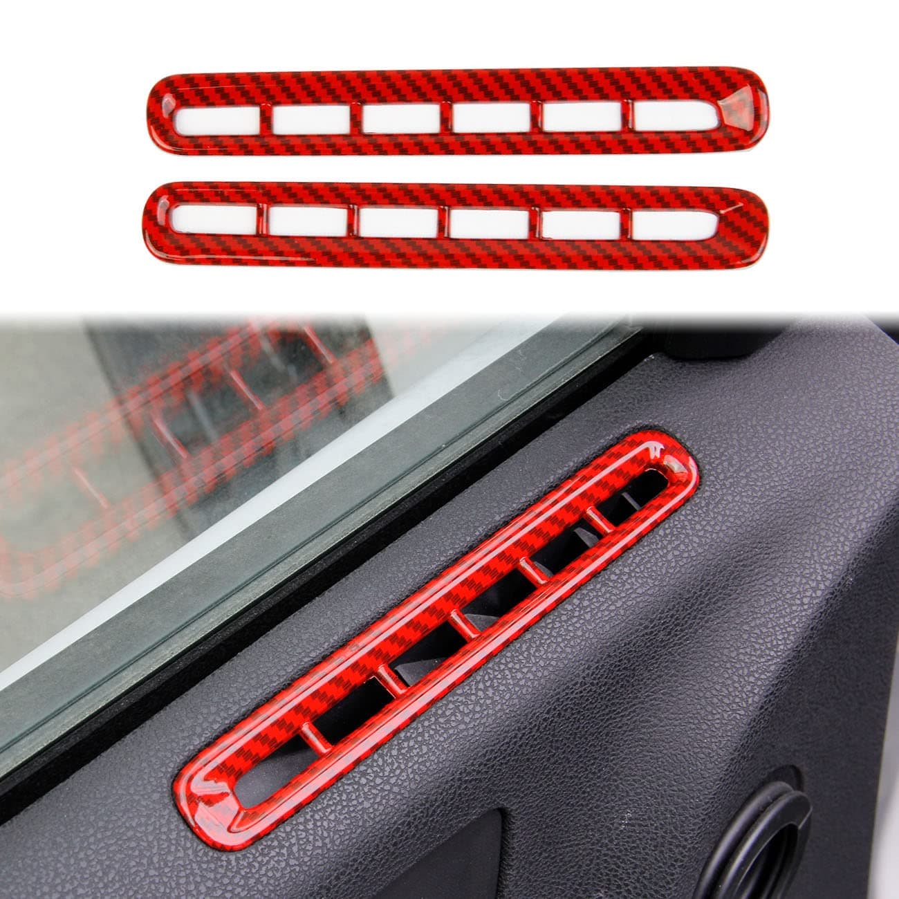 Door Ac Vent Panel Air Red Carbon Fiber Accessories for Dodge Charger 2011