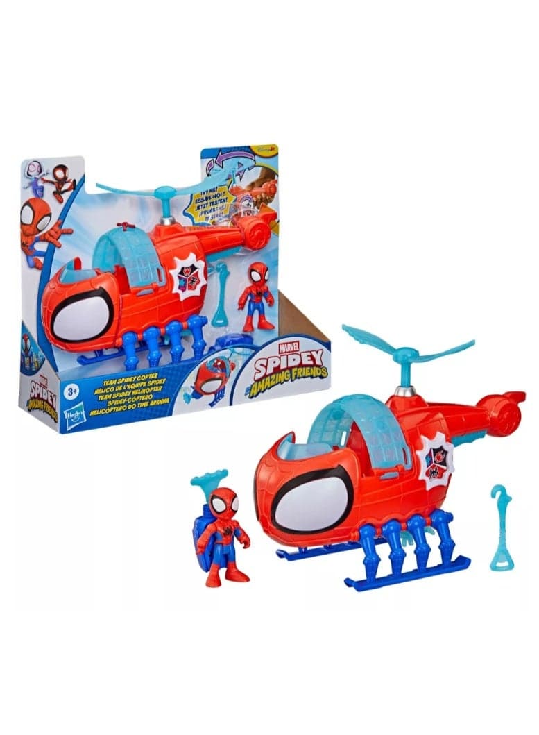 Marvel Spidey and His Amazing Friends Team Spidey Copter Vehicle Playset with Figure