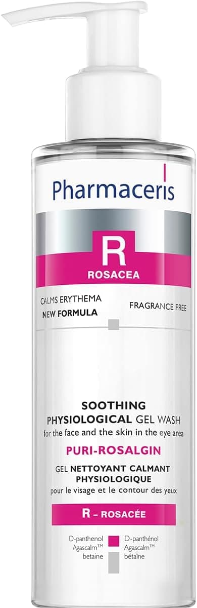 Pharmaceris R PuriRosalgin Eye and Face Cleanser Face Wash Gel for Rosacea Skin Physiological Gel Cleanser for Sensitive and Allergic Skin DPanthenol 200 ml
