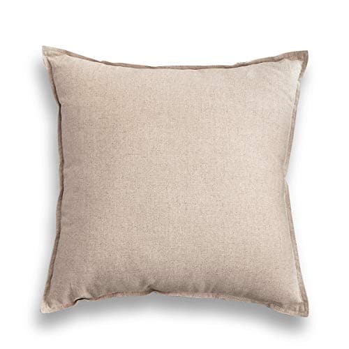 Jeanerlor Cotton Linen Soft Soild Decorative Square Throw Pillow Covers Set Cushion Case for Sofa Bedroom Car24 x 24 Inch 60 x 60cm, Light Linen