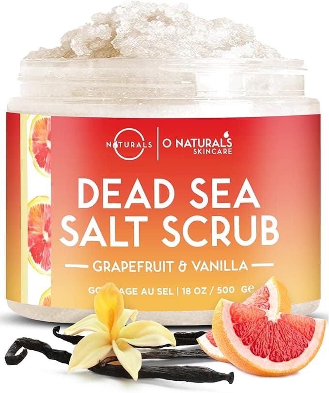 O Naturals 510g Ultra Hydrating Coconut Dead Sea Salt Scrub Skin Smoothing Body Scrub Exfoliator Foot Scrub Body Exfoliator Exfoliating Face Scrub Facial Scrub