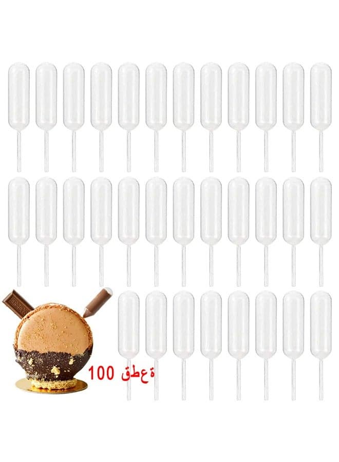100 Pieces 4 Milliliter Mini Disposable Transfer Pipettes Squeeze Droppers for Jam Strawberries Cupcake Chocolate Birthday Party Holiday Decoration
