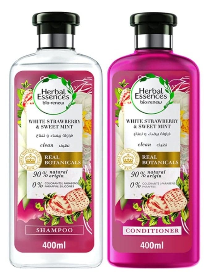 Herbal Essences Bio:Renew, White Strawberry & Mint, Shampoo 400ml + Conditioner 400ml