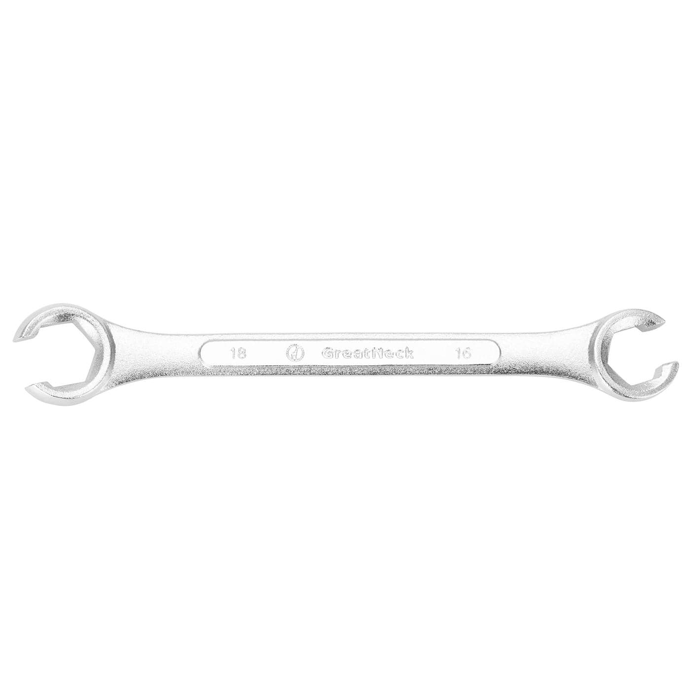 GreatNeck FNW16 16 x 18 Millimeter Flare Nut Wrench For Brake Line Wrench Set For Flare Nut Wrench Set Chrome Plated Drop Forged Steel