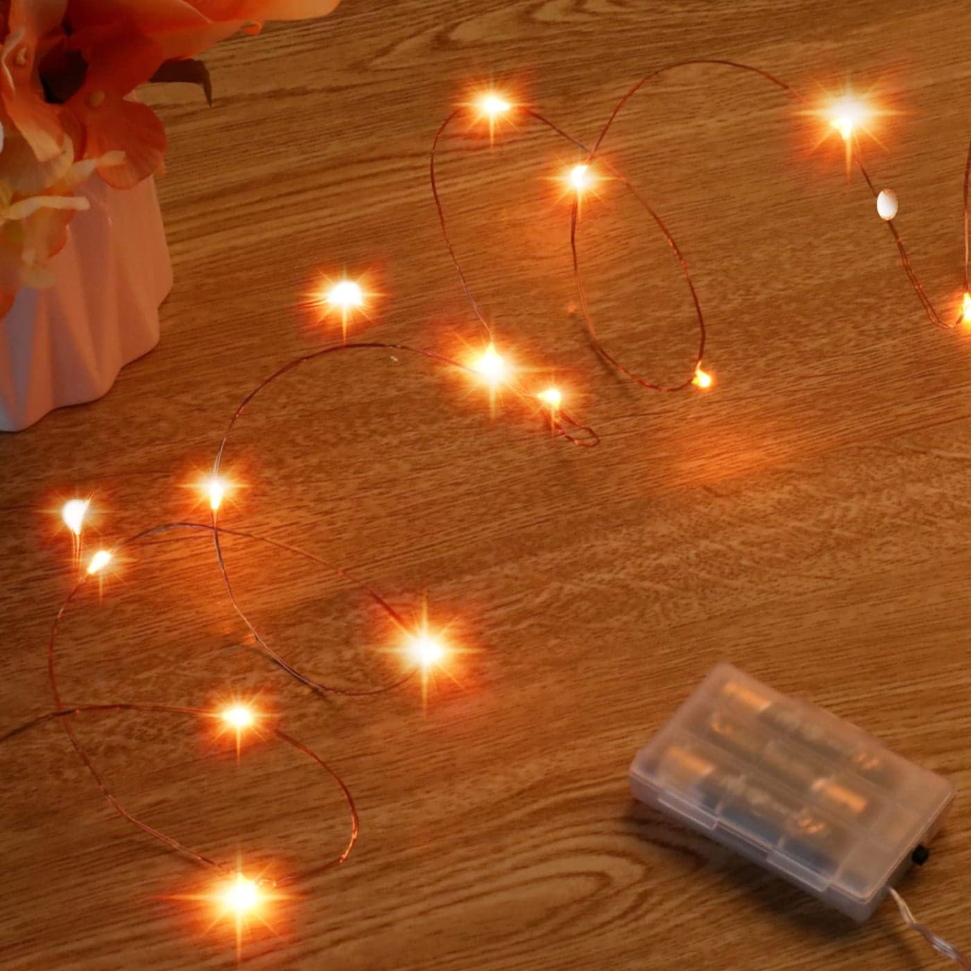 Ariceleo Led Fairy Lights Battery Operated 1 Pack Mini Battery Powered Copper Wire Starry Fairy Lights for Bedroom Christmas Parties Wedding Centerpiece Decoration 5m16ft MultiColored