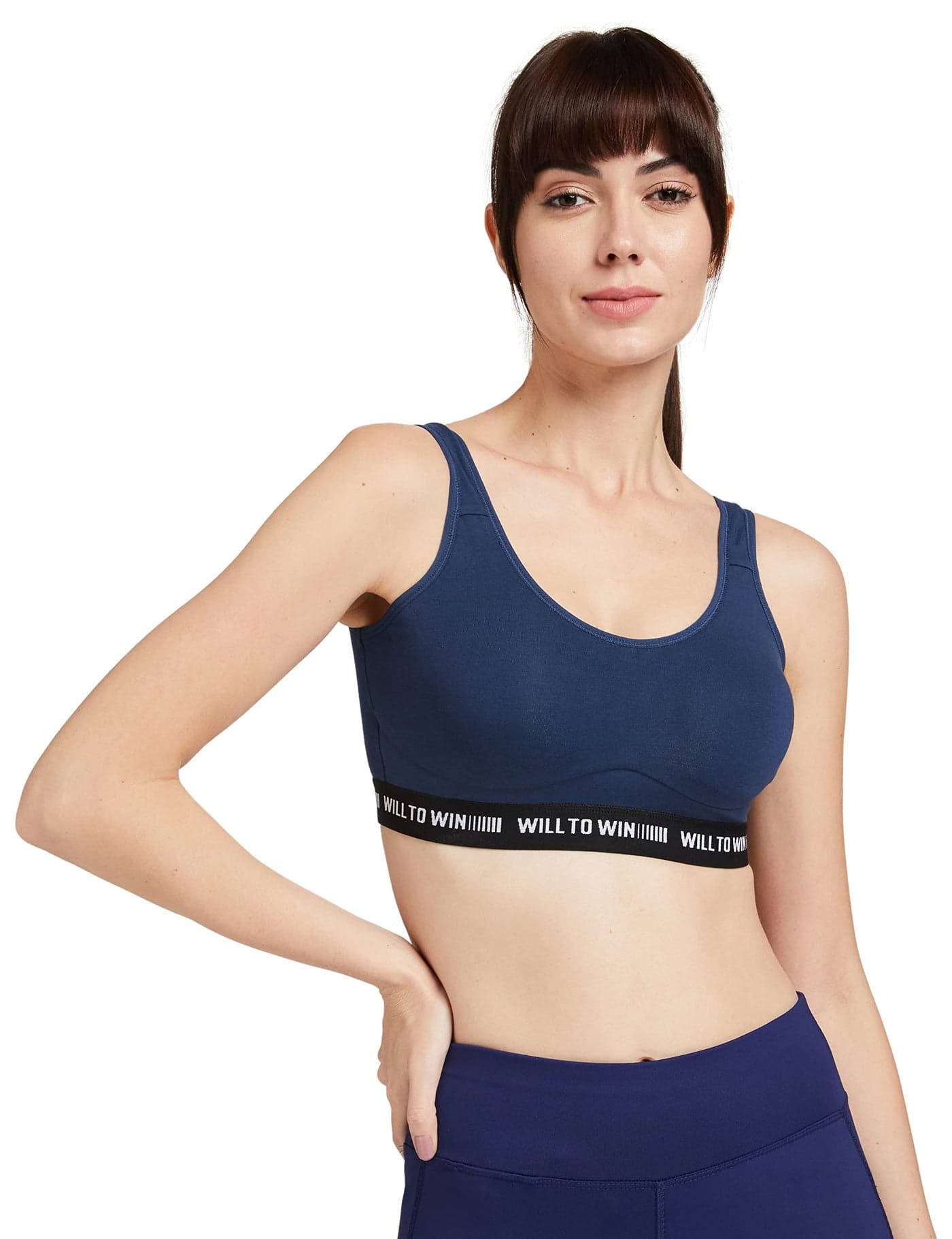Van Heusen Proactive Women Sports Bra - Cotton Elastane - Anti Bacterial, Wireless, Non Padded, Full Coverage, Light Impact