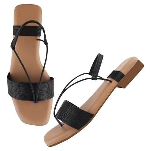 SilverArrow Women's Xomo Flats Sandals, Black, 3UK