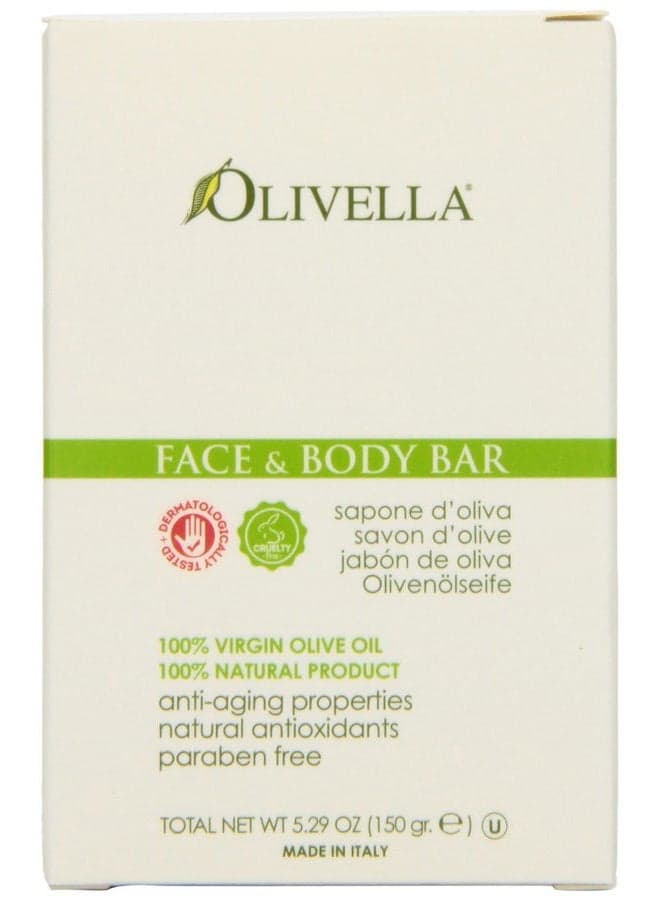 Face and Body Soap, Scented All-Natural 100% Virgin Olive Oil from Italy, 5.29-Ounce Bars (Pack of 12)