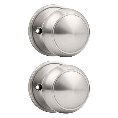 Probrico Dummy Door Knob Brushed Nickel Finish Interior Door Knobs 2 Pack, Colonial Ball Inactive Door Knob Hardware, One Side Door Knob for Closet