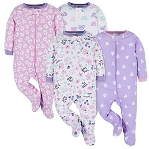 Onesies Brand Baby Girls 4-pack 'N Play Footies Multi And Toddler Sleepers, Rainbows, 6-9 Months US