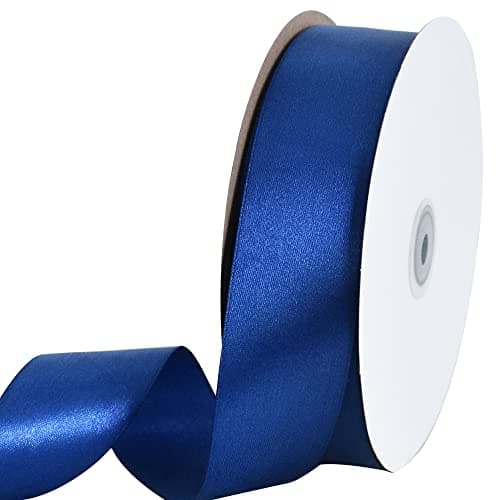 TONIFUL 112 Inch 40mm x 100 Yards Navy Blue Wide Satin Ribbon Solid Fabric Ribbon for Gift Wrapping Chair Sash Valentines Day Wedding Birthday Party Decoration Hair Floral Craft Sewing
