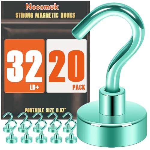 Neosmuk Magnetic Hooks Cruise Ship Essentials 30lb Heavy Duty Magnetic Hooks for Cruise Cabins Refrigerator Grill Hanging and Travel Extra Strong MustHaves Magnet HookGreen