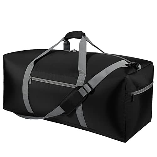 iFARADAY Foldable Duffel Bag 30 inch 75L Large Lightweight Luggage for Travel Camping Storage-Black