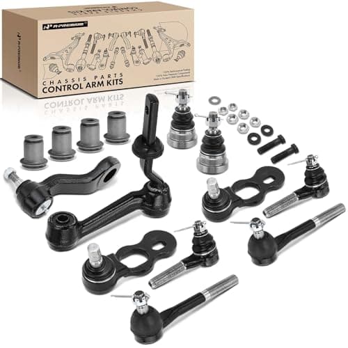A-Premium Set of 12, Inner Outer Tie Rod End, Upper Lower Ball Joint, Pitman Arm, Idler Arm, Bushing, Compatible with 1995-2002 Ford Crown Victoria & Lincoln Town Car & Mercury Grand Marquis