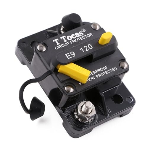 T Tocas HiAmp 120 Amp Circuit Breaker with Manual Reset12V 48V DC