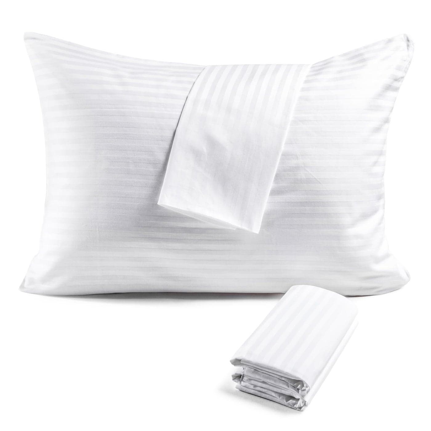 FAUNNA 600TC 100 Cotton Pillow Protectors King Size 20x36 2 Pack OekoTEX Certified Hotel Grade Pillow Cover with Silent Zipper Zip Up Pillow Cases White