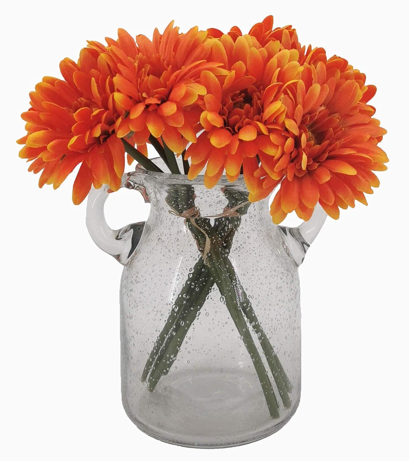 TOPIA Artificial African Daisies Flowers African Daisy Silk Flowers Artificial Gerbera Daisies Pack of 10 Orange