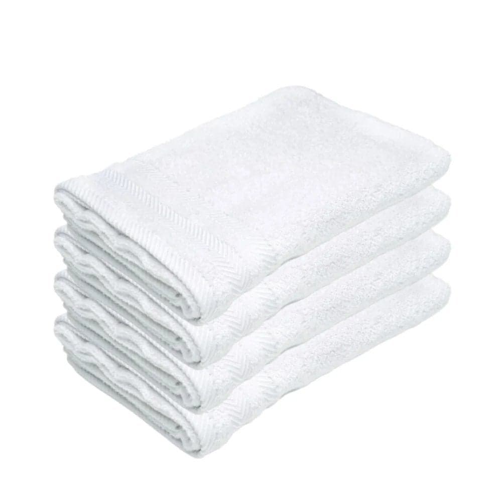 BYFT Home Bath Towel White 70 x 140 Cm 100% Cotton 400 Gsm Set of 04 - ART-BT024