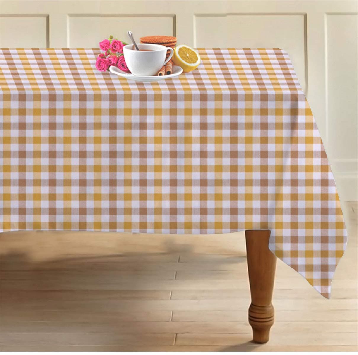 Airwill, 100% Cotton Self Designed 6 Seater Table Cloth, Pack of 1 pc.