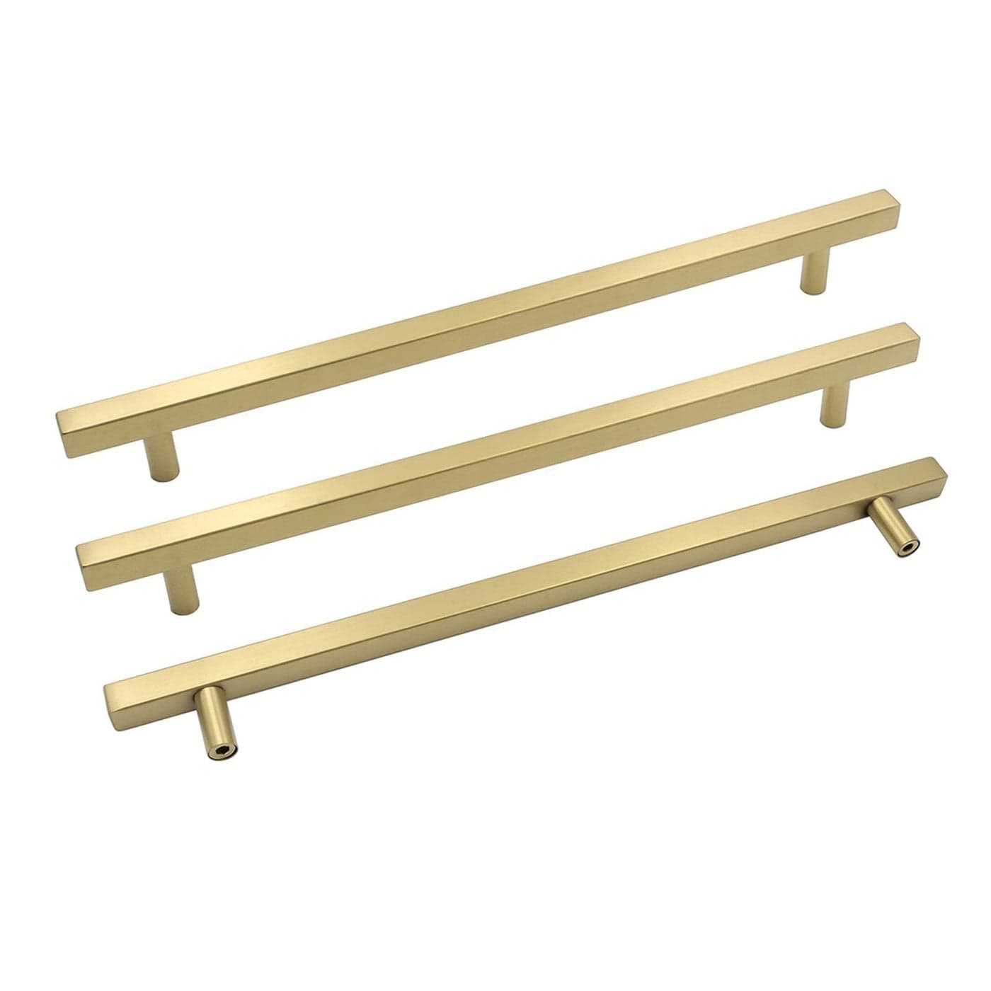 goldenwarm Brushed Gold Cabinet Pulls Door Handles Pulls for Cabinets LS1212GD256 Brushed Brass Furniture Hardware Dresser Drawer Knobs Gold Bar Hardware 10in Hole CentersPack of 10
