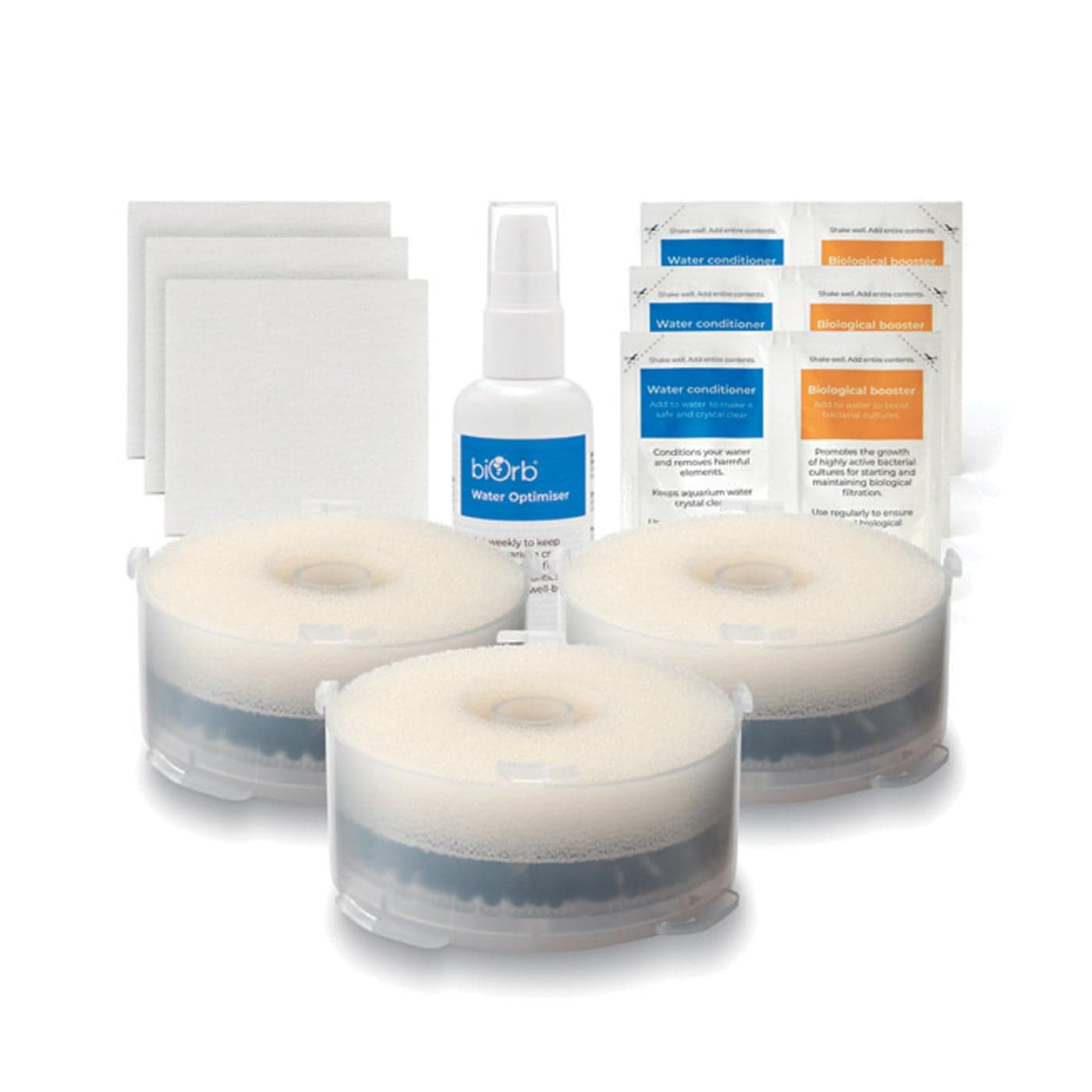 biOrb Service Kit x3 Plus Water Optimizer with 3 Service Kits 3 Cleaning Pads and Water Optimizer