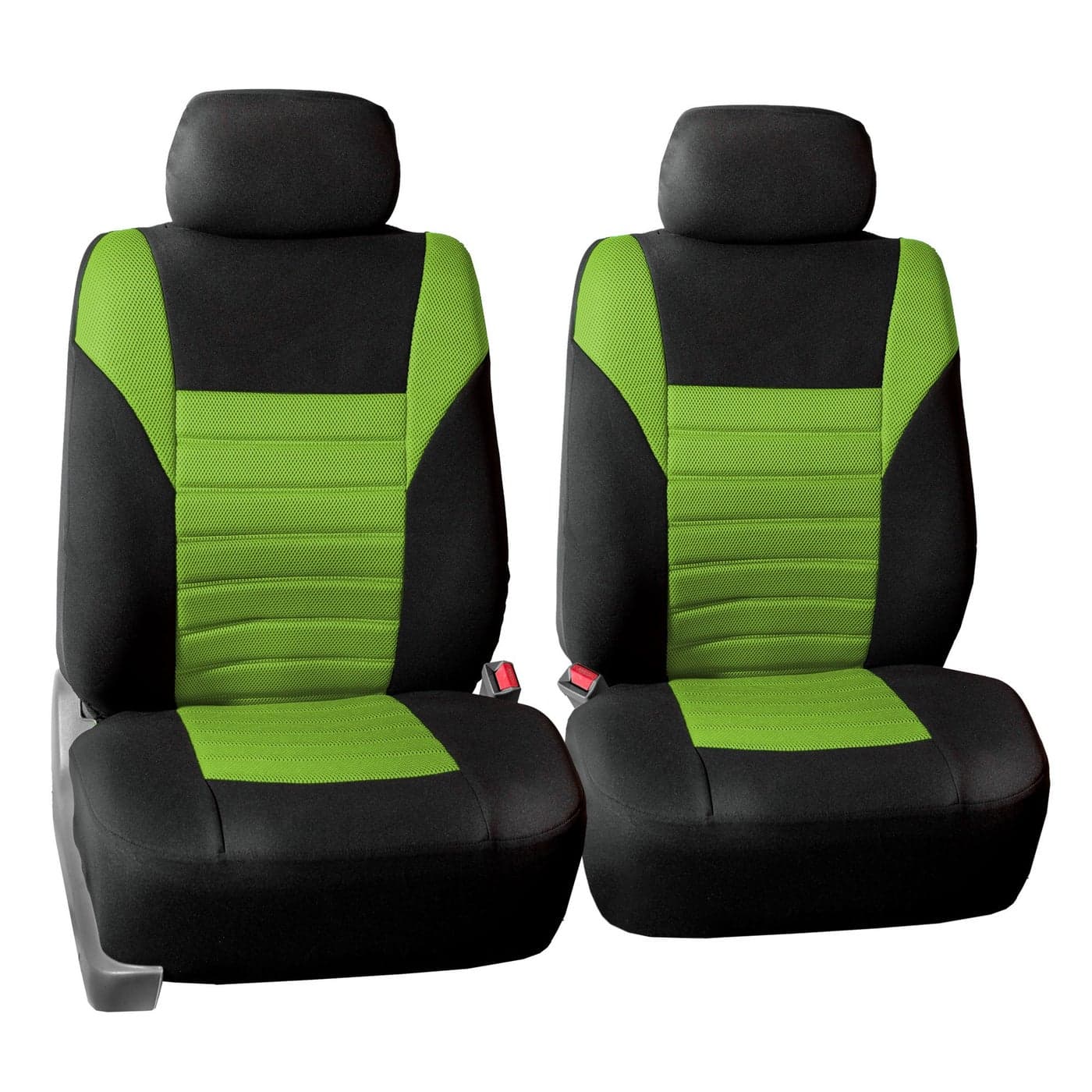 FH Group Car Seat Covers Front Set Premium 3D Air Mesh Low Back Car Seats with Removable HeadrestUniversal FitAutomotive Seat CoverAirbag Compatible Car SeatCover for SUVSedanVan Green