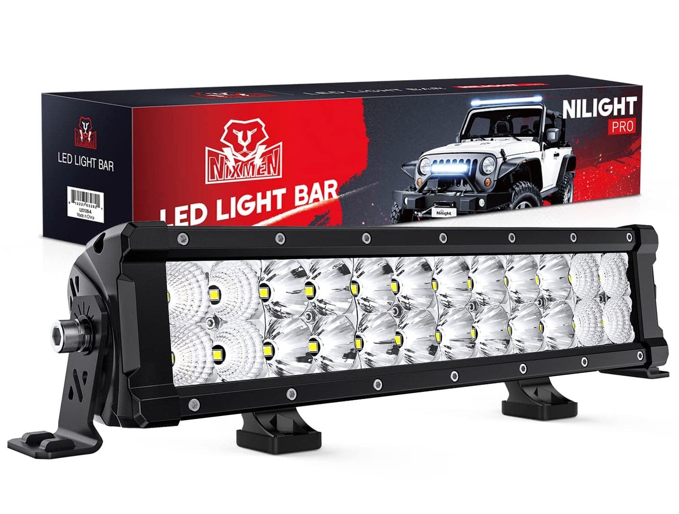 Nilight 13.5 Inch LED Light Bar 120W Flood Spot Combo Beam 14400LM Osram P8/5W Chips Offroad Lighting IP68 LED Driving Light for Pickup Truck SUV ATV UTV Boat 4x4 Jeep