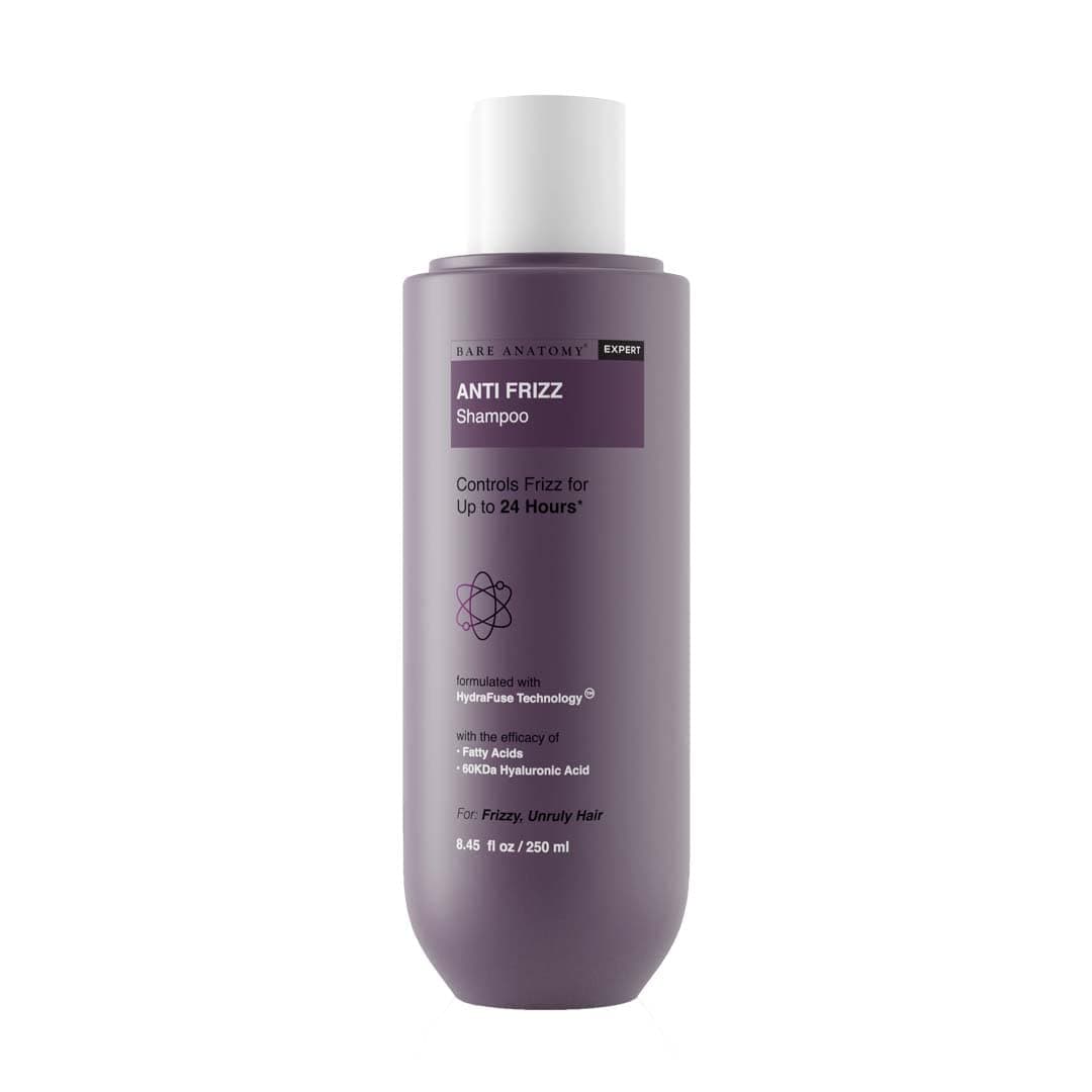 Bare Anatomy Anti Frizz Shampoo Frizz Control Upto 24 Hours Powered By Hyaluronic Acid Fatty Acids Dry Frizzy Hair Smooth Shiny Frizz Free Hair For Unisex 250ml