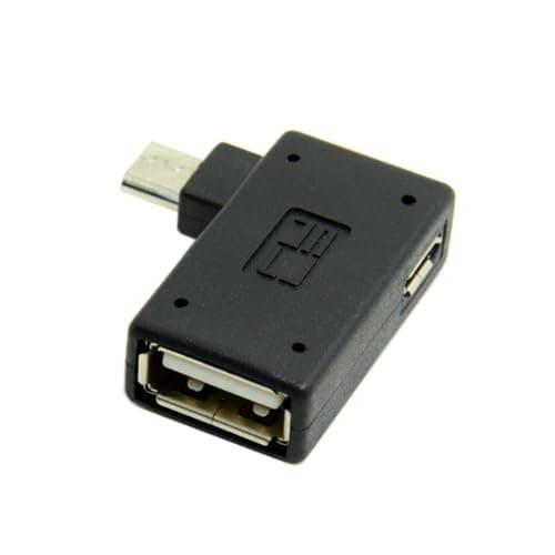chenyang Micro USB OTG Power Adapter 2 in 1 Micro USB Male to USB 2.0 Female 90 Degree Right Angled Connector Adapter