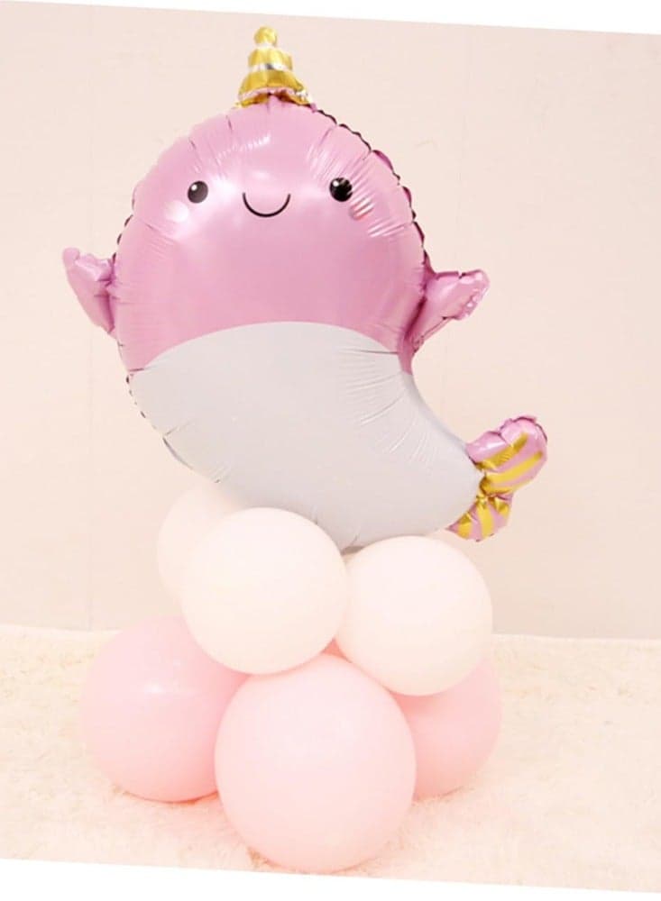 My Party Suppliers Pink Baby Shark Theme Girl for Party Aluminium Birthday Decorations (14 x 12 x 10 cm) (Pack of 5).