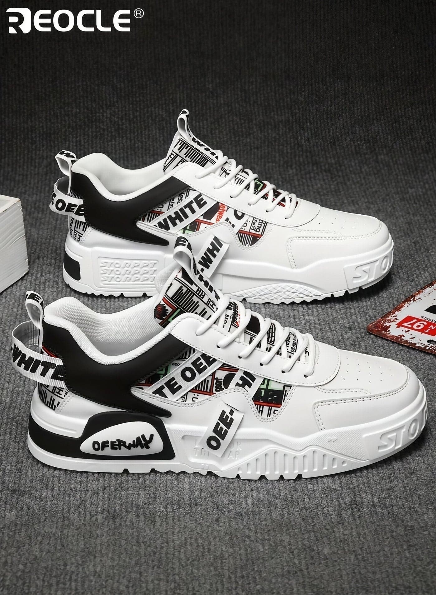 Men's Breathable Casual Sneakers Versatile Low Top Skate Shoes with Lace Up Closure Durable Rubber Sole for All Seasons Outdoor and Daily Use