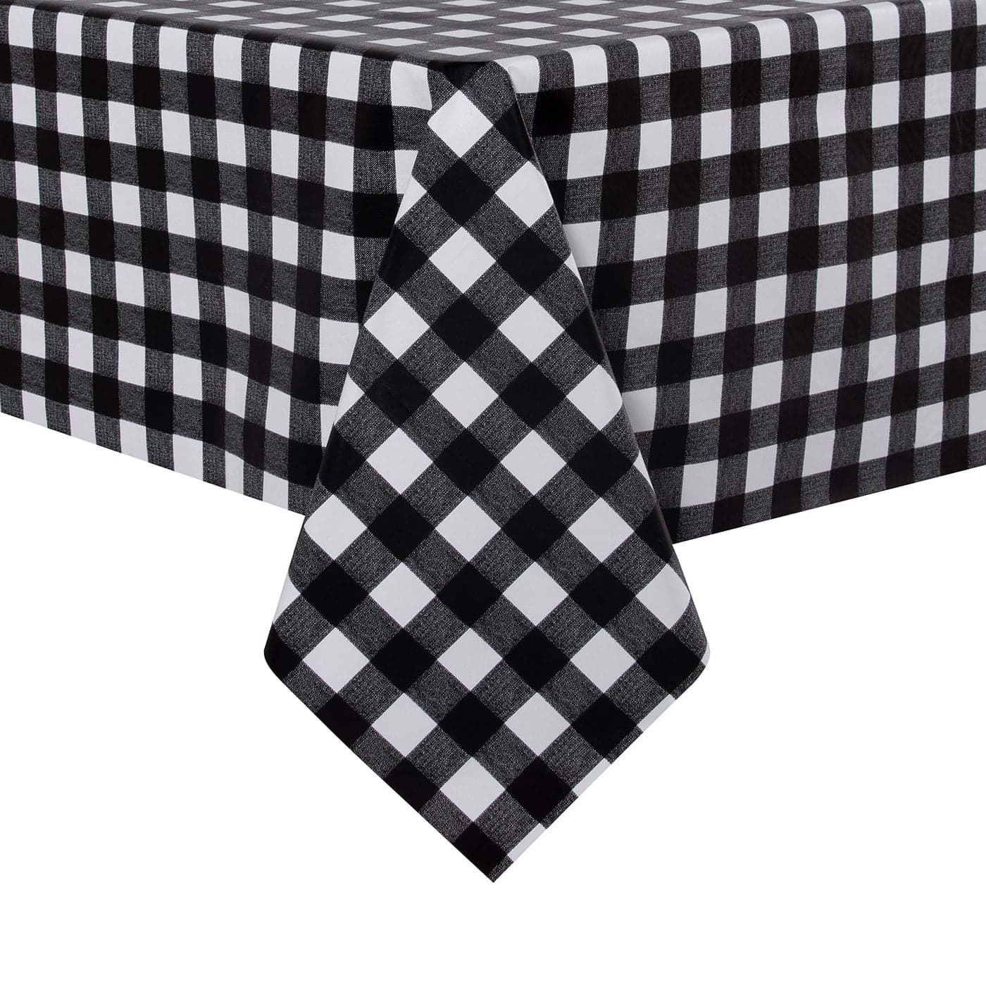 sancua Checkered Vinyl Rectangle Tablecloth 54 x 78 Inch 100 Waterproof Oil Proof Spill Proof PVC Plaid Table Cloth Wipe Clean Buffalo Table Cover for Dining Tables Buffet Parties Black and White