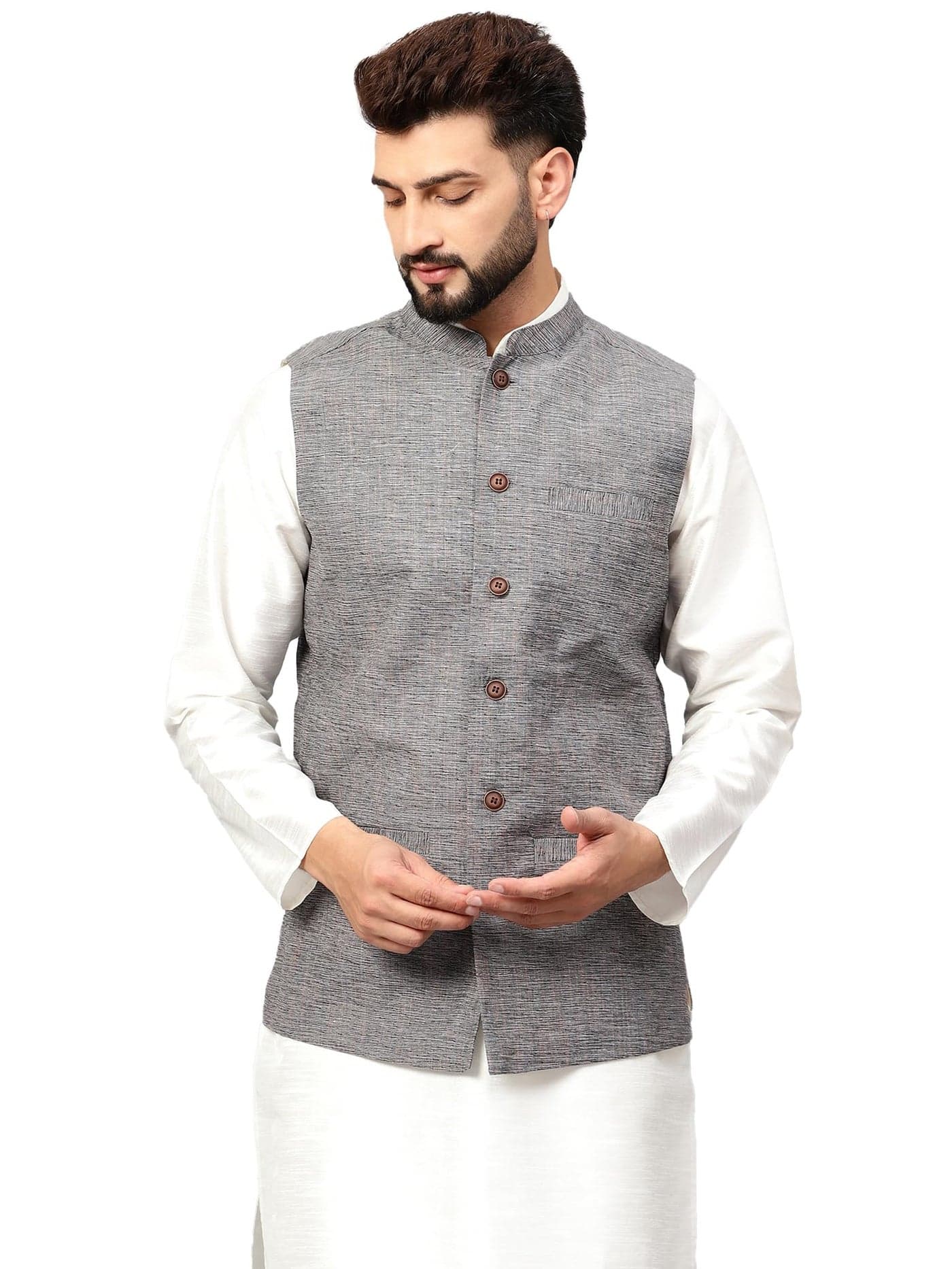 LATEST CHIKAN Men's Traditional Cotton Nehru Jacket/Waistcoat,36