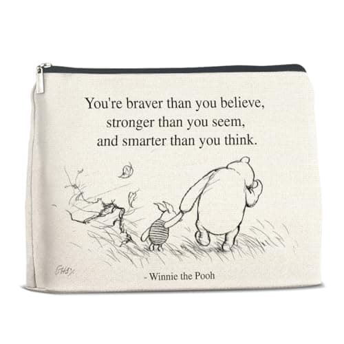 YeleY Inspirational Pooh Bear Gifts for Women Girls, Gifts for Women Girls Friends Sisters Daughter, Classic Pooh Bear Makeup Bag Friendship Cosmetic Makeup Bag