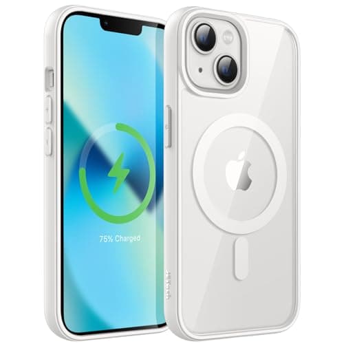 JETech Magnetic Case for iPhone 13 6.1-Inch Compatible with MagSafe, Shockproof Phone Bumper Cover, Solid Color Matte TPU Frame, Anti-Scratch Clear Back (Starlight)
