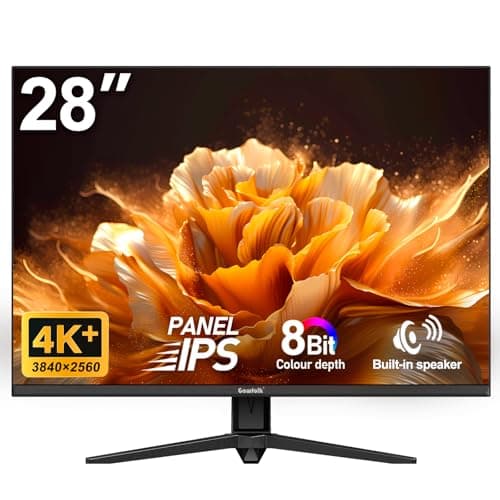 Gawfolk 28 Inch 4K Monitor IPS 60Hz, UHD (3840x2560p) PC Screen Built-in Speakers, Ultra HD Computer Display for Home & Office, 3:2, HDMI, DP, Support Wall Mount Compatible