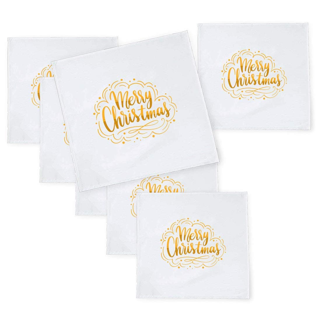 Khakee 6 Pcs Christmas Theme Tafta Silk Table Napkins 10x 10 for Xmas Decoration Christmas OrnamentsChristmas Gift npxmas077P