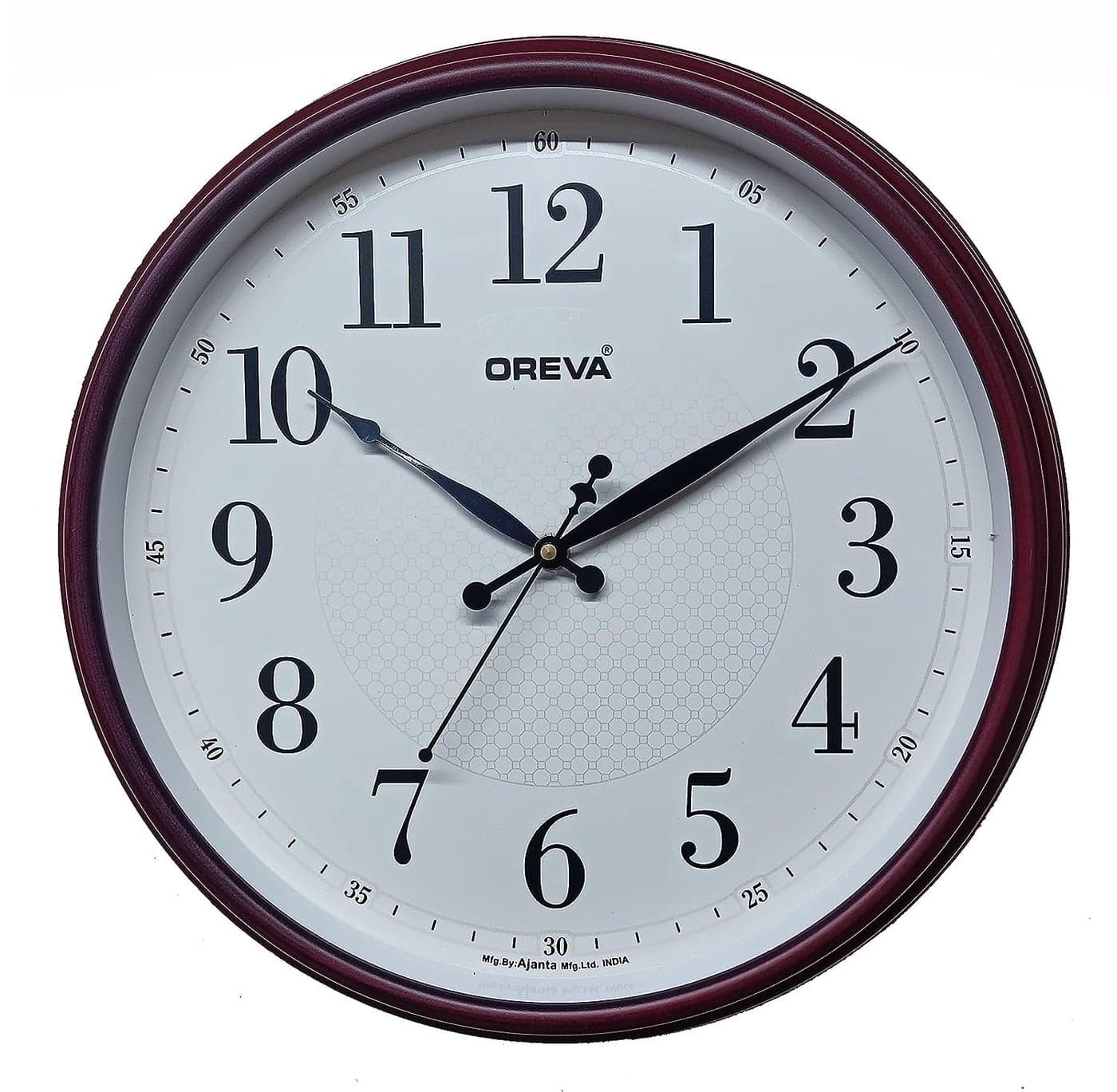 Oreva Plastic Designer Sweep Silent Wall Clock (35.5 x 6.9 x 35.5 cm, Cola, AQ-6497SS)