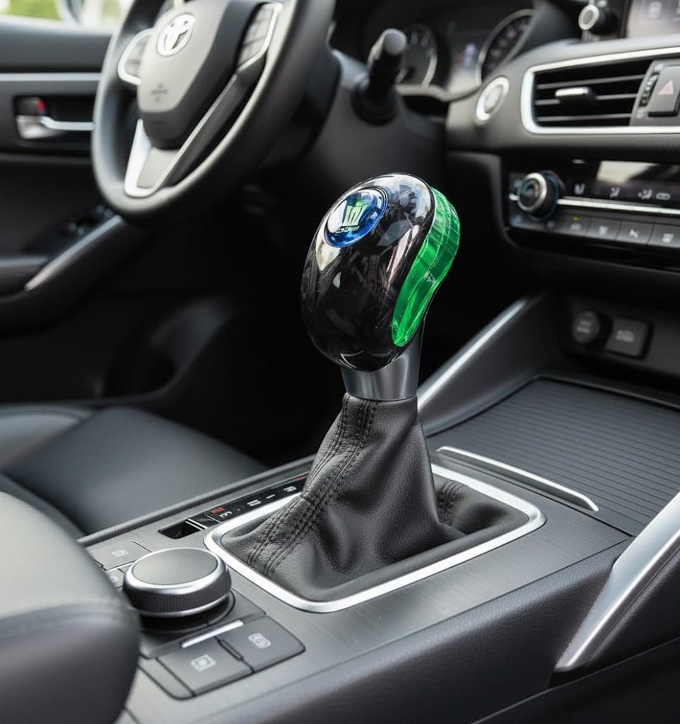 YOURKARTS Gear Gear Knob LED with Logo Crown King Universal fit | Illuminated Gear Handle for Manual Automatic Cars | Premium Acrylic Build with Light-Up Feature for Stylish Night Driving (Crown)